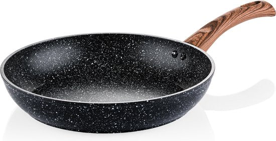 Westinghouse Bratpfanne - Ø 28 cm - Induktion - PFOA-frei - Schwarzes Marmorholz