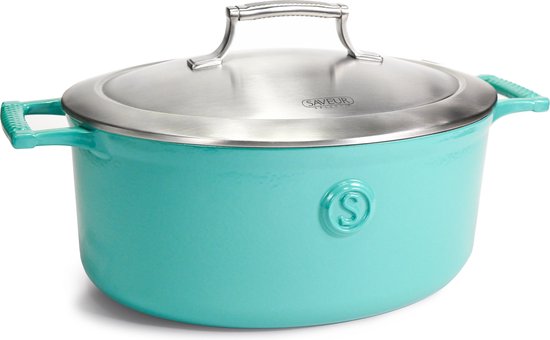 Saveur Voyage Ovale Kasserolle - Ø30 cm - Gusseisen - PFAS-frei - Induktion - Saveur Blau