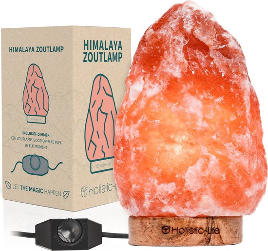 Dimmbare Salzlampe 2-3KG Himalaya-Salz - Tischlampe - Stimmungslampe - Himalaya-Salzstein-Nachtlicht - Dimmbar - Inkl. E-Book - Geschenk