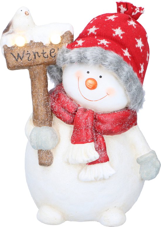 Weihnachtsgeschenke Weihnachten Figur Schneemänner Paar - Figurine 36CM - Weihnachtsdekorationen für Innen und Außen