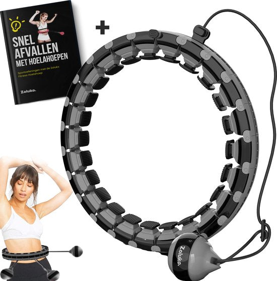 Zoluko Hula Hoop XXL - 130 cm Umfang - Inkl. E-Book - Hula Hoop - Hoop - Hula Hoop Fitness - Hula Hoop Fitness - Fitness Hoop - Hula Hoop mit Gewicht - Hula Hoop mit Gewicht - Hula Hoop Erwachsene - Hula Hoop Fitness - Body Hoop - Schwarz
