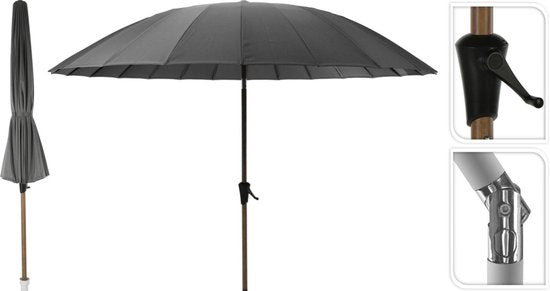 Relaxwonen - Shanghai Sonnenschirm - 280cm - Grau - Drehbar - Neigbar