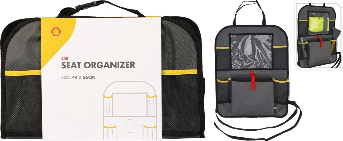 Shell Car Organiser mit Tablet-Halterung - Extra Stauraum - Schutz - Autositz-Organizer - Zubehör - Schwarz