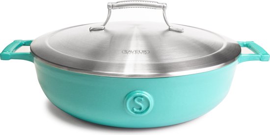 Saveur Voyage Kasserolle - Ø30 cm - Gusseisen - PFAS-frei - Induktion - Saveur Blau