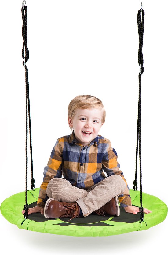 Wurfschaukel Outdoor-Spielzeug 100 cm grün - Pendelschaukel - Nestschaukel - Rundschaukel - Schafsnest - 100 kg Belastung - Für Kinder und Erwachsene