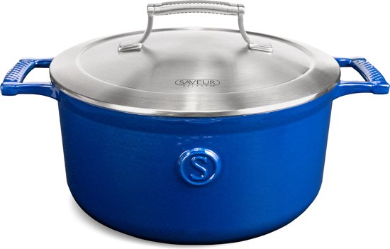 Saveur Voyage Ovale Kasserolle - Ø25 cm - Gusseisen - PFAS-frei - Induktion - Classic Blue