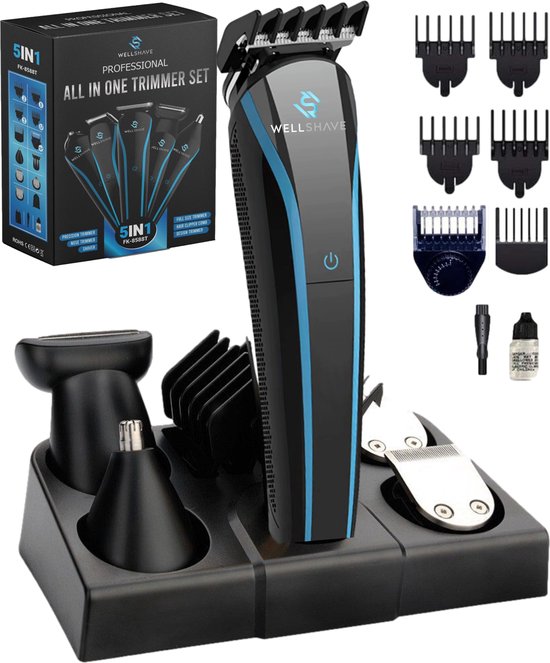 Wellshave 5 in 1 Barttrimmer Männer - Trimmer Bart und Körper - Bodytrimmer Männer - Bodygroomer Männer