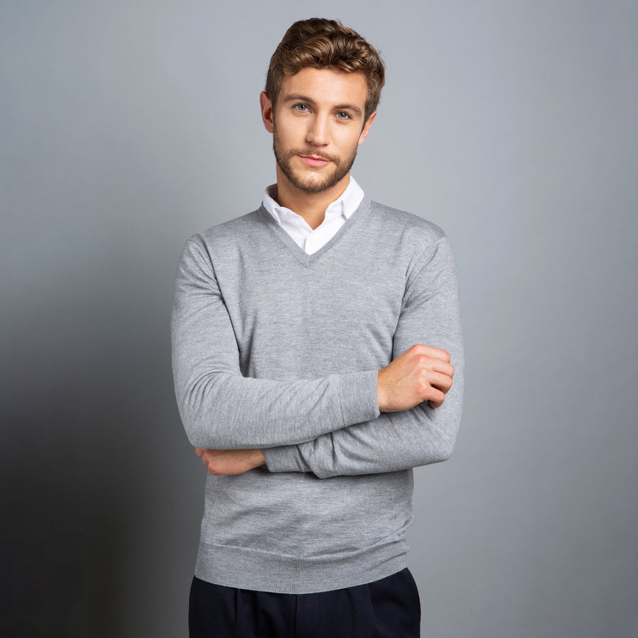milanoro Mock-Pullover - hellgrau - Größe M – Bild 2