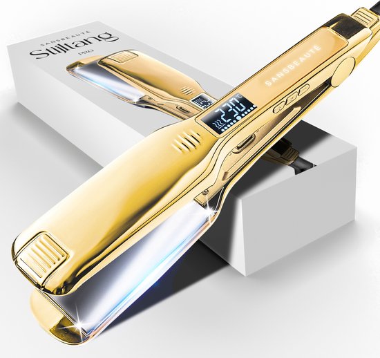 Sansbeauté® Professionelles Glätteisen - 2 in 1 - Lockenstab - Glätteisen - Haarglätter - Schnelles Aufwärmen - 80℃ bis 230℃ - Glätten & Locken - ION-Technologie