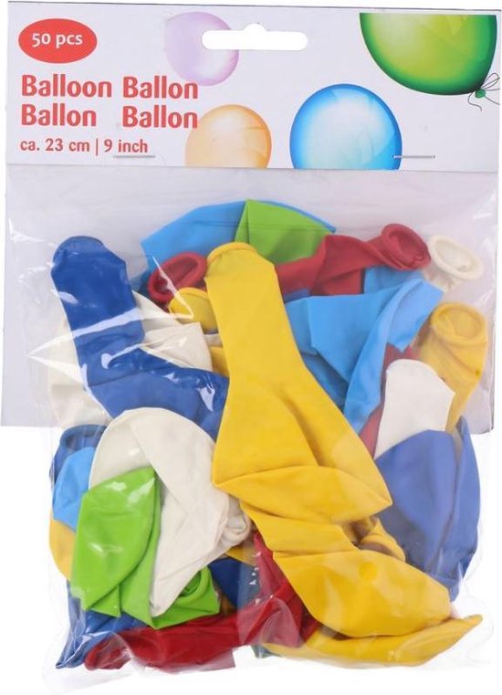 Bunte Luftballons - 50 Stück - 23 cm - Latex