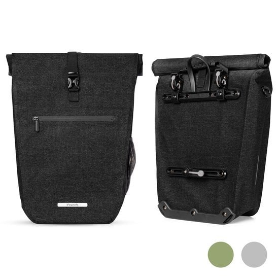 LifeGoods Einzel-Fahrradtasche - 25L - Umhängetasche und Rucksack - Wasserdicht - Schulterriemen - Geeignet für Elektrofahrräder - Schwarz