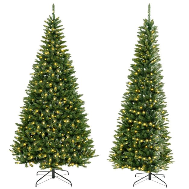 Weihnachtsbaum Coast - LED - 270° Corner Design - 1137 Zweigspitzen - PVC & Metall - 240x112cm - Grün – Bild 2