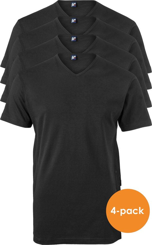 ALAN RED T-shirts Vermont (4er-Pack) - V-Ausschnitt - schwarz - XL