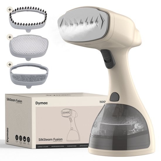 Dymac SilkSteam Fusion Wäschedampfer - Dampfreiniger - Kleider- und Möbeldampfer - Handdampfer - Wäschedampfer - mit Fusselbürste