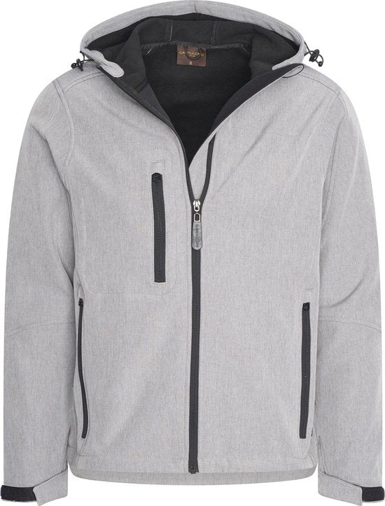 Cappuccino Italia - Herren Outdoor Jacke Softshell Kapuzenjacke Grau - Grau - Größe L