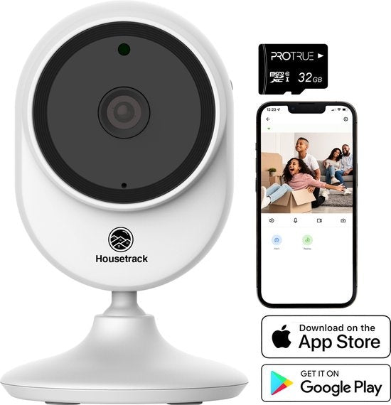 Housetrack Ãœberwachungskamera 1080P - IP Sicherheitskamera mit App - Wifi Sicherheitskamera - Smart Home - Kamera Sicherheit im Innenbereich