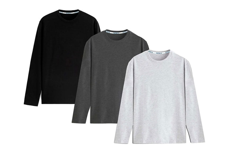 Pantoneclo bequeme Cartoon-T-Shirts - Lange Ärmel - 3er-Set - Größe XL
