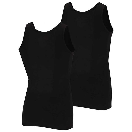 Bamboo - Hemden Männer - Unterhemd Männer - 2er-Pack - Schwarz - L - Tanktop Männer - Singlet Männer - Bamboo - Apollo
