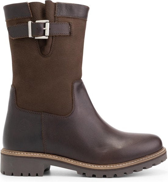 Travelin' Gyland Leder Damenstiefel - Mit Wolle gefütterter Stiefel - Dunkelbraunes Leder