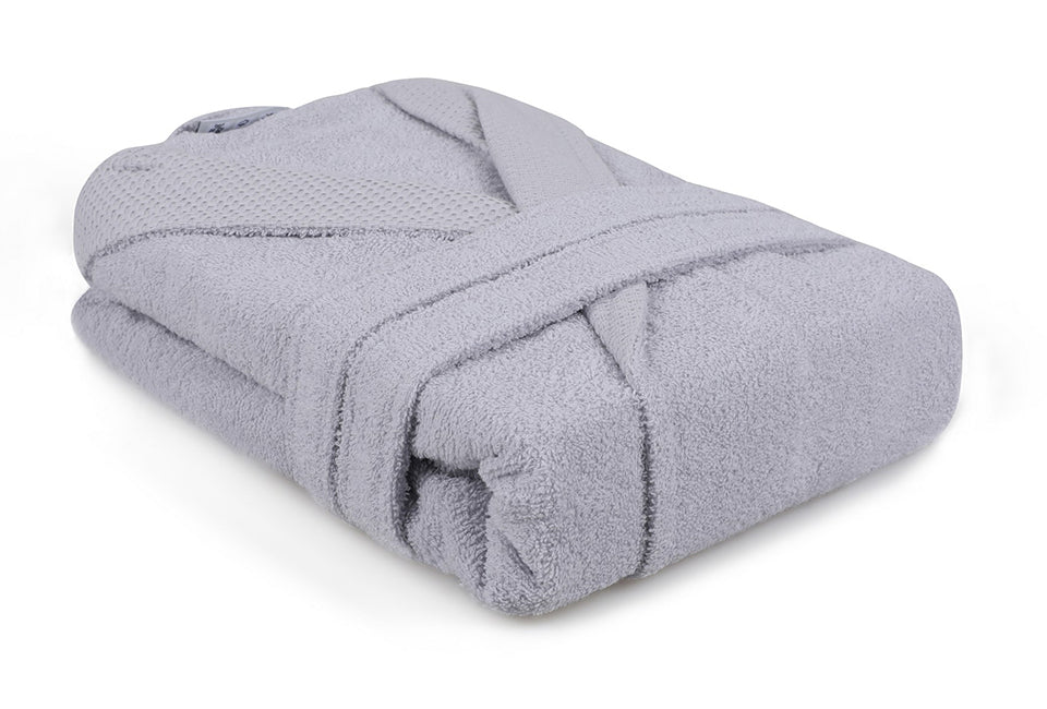 capa home komfortabler Bademantel - grau - Größe S