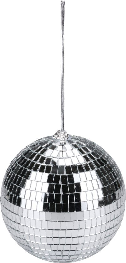 Große Discokugel Weihnachtskugel - silber - D15 cm - Kunststoff - Discokugel - Disco - Weihnachtsdekoration