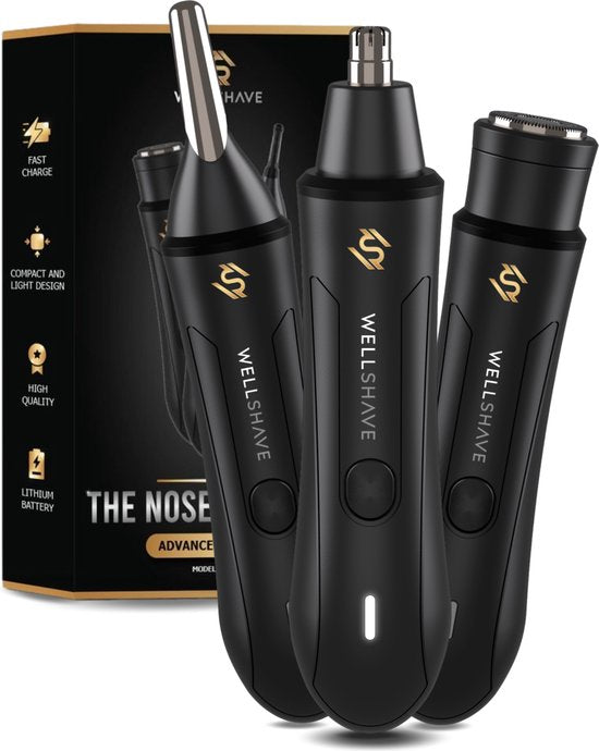 Wellshave 3 in 1 Nasentrimmer Advance - Alles in einem Augenbrauen- und Ohrhaartrimmer - Nasenhaartrimmer für Männer - Augenbrauentrimmer
