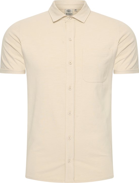 Mario Russo Kurzarmhemd - Hemd Herren - Polohemd Herren - t shirt men - XL - Beige