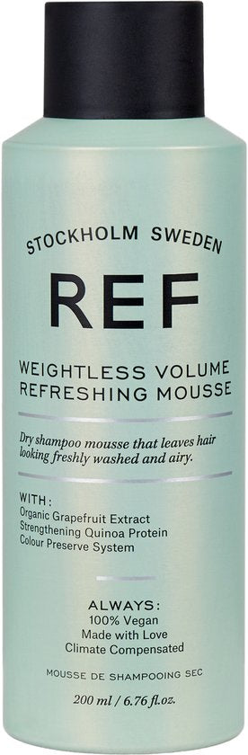 REF Stockholm - Schwereloses Volumen-Mousse - 200 ml (2-in-1 Innovation Trockenshampoo & Volumen-Mousse)