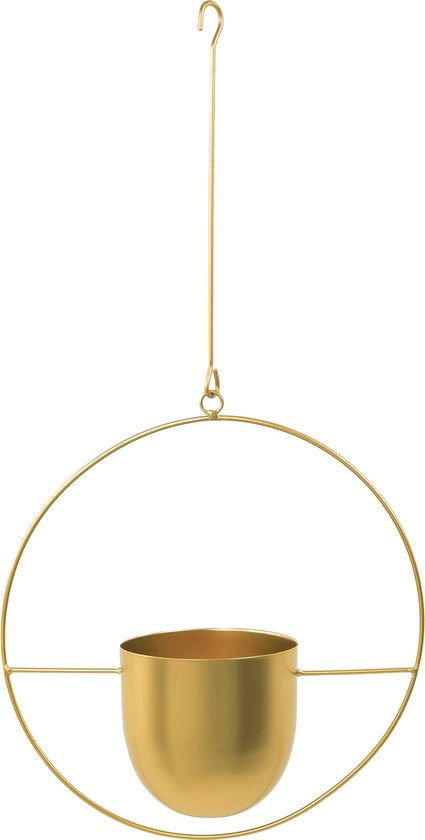 QUVIO Blumentopf hängend - Blumenkasten - Blumentopf für drinnen und draußen - Pflanzenhalter - Blumentopf - Metall - Gold
