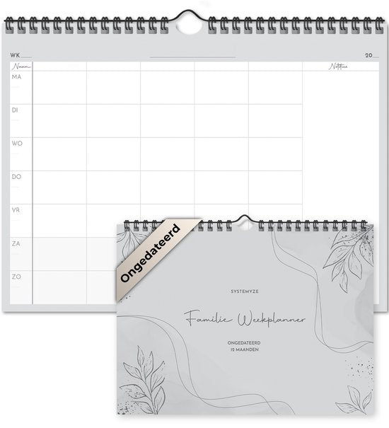 Systemyze Family Planner Basic 2025 - Planer - Wochenplaner - Familienplaner - Undatiert - Grau