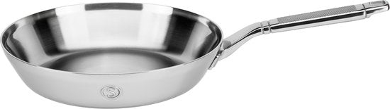 Saveur Selects - Serie Voyage - Bratpfanne - 25 cm - pfasfrei Bratpfanne - Bratpfanne Induktion - Geeignet für Induktion und alle anderen Wärmequellen - Backofenfest bis 260°C - Spülmaschinenfest - Teflonfrei - Dreilagiger Edelstahl
