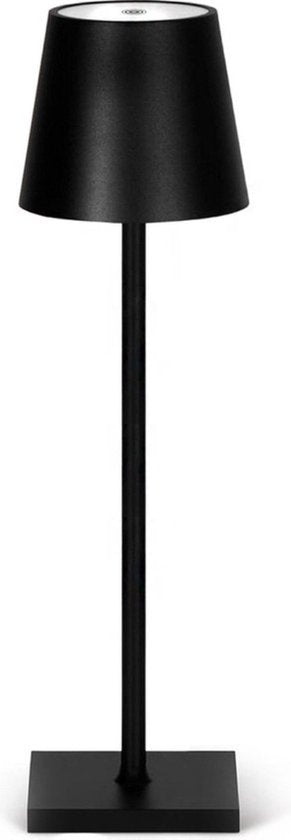 Goliving Tischlampe Wiederaufladbar - Kabellos und dimmbar - Moderne Touch-Lampe - Nachtlampe für das Schlafzimmer - 38 cm - Schwarz