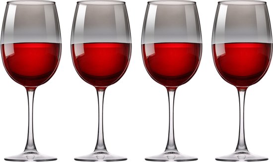 alpina Weingläser Set 4 Stück - Weingläser geräuchert - Geeignet für Rot- und Weißwein - Gläser für jeden Anlass - Glas