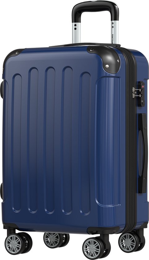 TRVLMORE Handgepäck Koffer - 45L - TSA Zahlenschloss - Leichtgewicht - erweiterbar - Trolley - 54x36x22cm - Dunkelblau