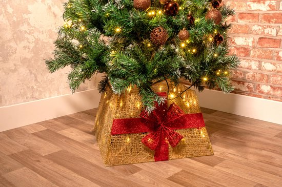 Grundig Weihnachtsbaumschürze - mit Weihnachtsbeleuchtung: 40x LED - faltbar - 45 x 45 x 27