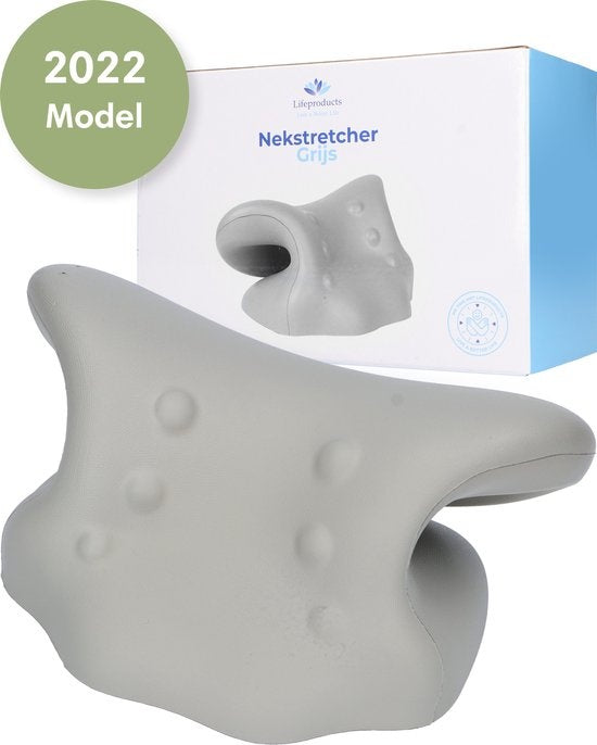Lifeproducts Nackentrainer - Massagekissen - Nackenmassagegerät - Shiatsu-Massagekissen - Kissen für Nackenschmerzen - Nackentrainer - Grau