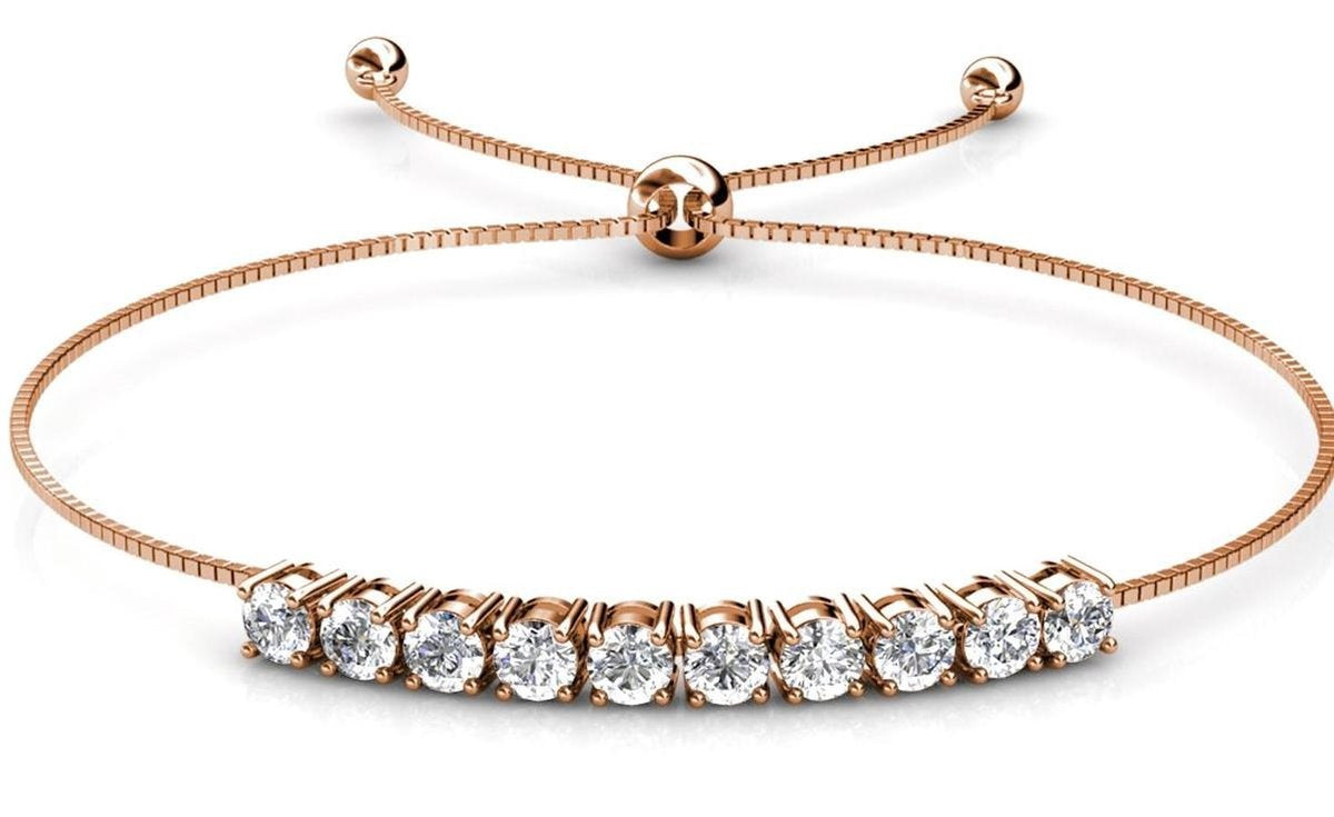 Yolora Damenarmband mit 10 Kalpa Camaka Kristallen - Rosï¿½ farbig - 18K Rosï¿½ Gold vergoldet