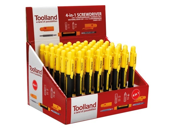 Toolland Thekendisplay - 48-teilig - 4-in-1-Schraubendrehersatz - Taschenset