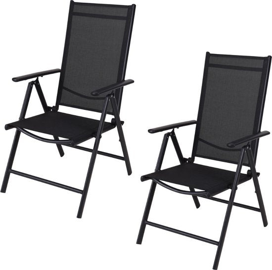 Pro Garden Gartenstuhl / Klappstuhl / Campingstuhl - klappbar - Schwarz - 2 STÃœCK