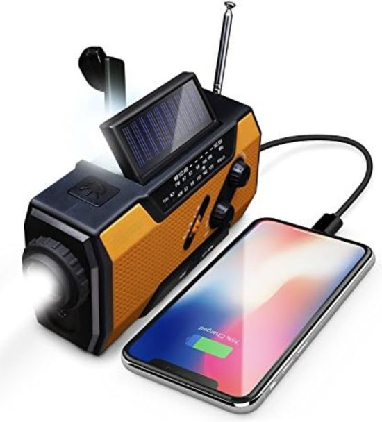 Batteriebetriebenes Radio für Katastrophen - Radio rückspulbar - Notfallradio - Solar-Rückspulbares Notfallradio