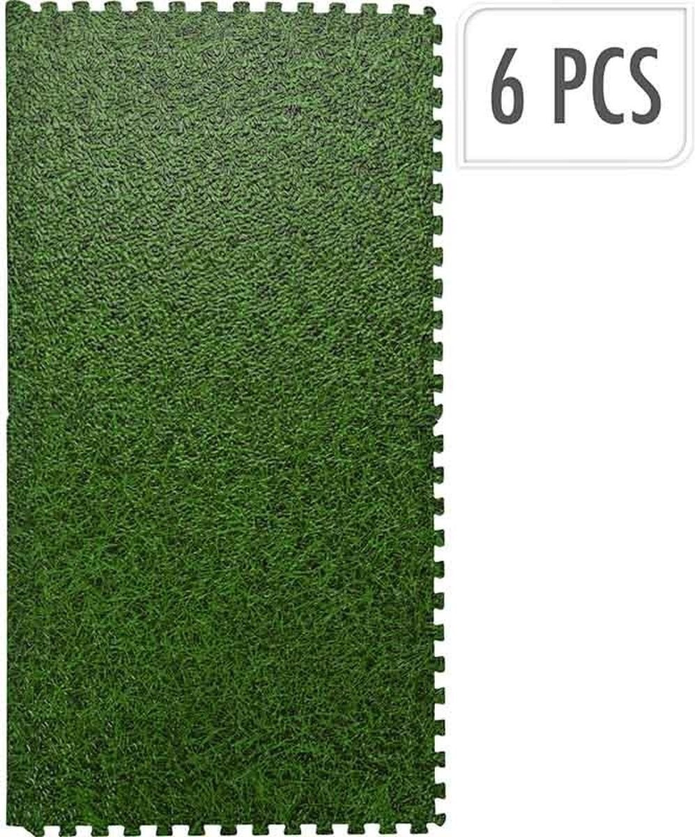 6 stuks Zwembad Vloermat - Tegels - 40 x 40 cm - Grasprint