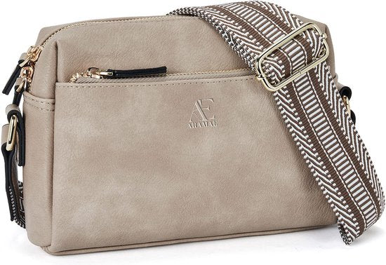 Aramae® - Umhängetasche Damen - Umhängetaschen - Schultertasche - Handytasche - Beige