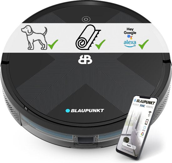 Blaupunkt Bluebot XVAC - Staubsaugerroboter mit Ladestation - Gyro Navigation - Mit Wischfunktion durch separat erhältliches Wischmodul