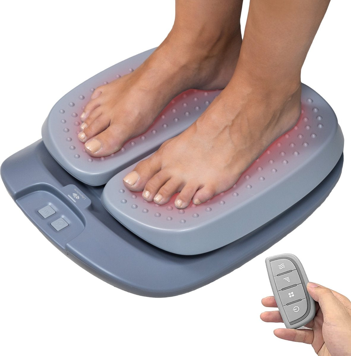 Lifeproducts - Fußmassagegerät - mit Wärme-/ Vibrationsfunktion für Blutzikulation - Grau