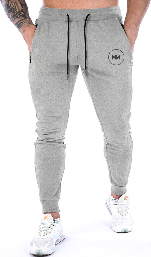 MW® - Herren-Trainingshose - Herren-Sweatpants - Lange Trainingshose - Fitness-Hose - Grau M