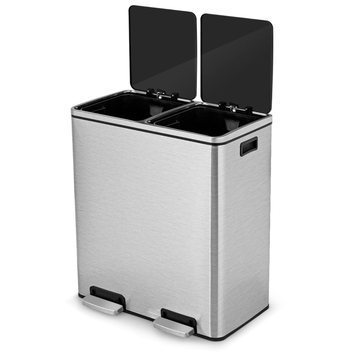 Coastal Double Waste Bin - 2x30L - Herausnehmbarer Inneneimer - Edelstahl - 58