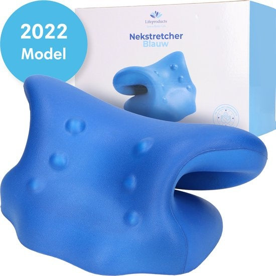 Lifeproducts Nackenstütze - Massagekissen - Nackenmassagegerät - Shiatsu-Massagekissen - Kissen für Nackenschmerzen - Nackenstütze - Blau