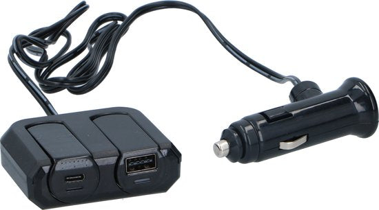Dunlop Zigarettenanzünder-Steckersplitter - USB-A und USB-C - 12V/24V - 4.8 A - 2 Geräte gleichzeitig