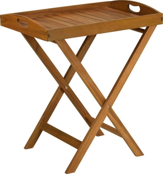 Ambiance Klapptisch - klappbar & mit Tablett - 60 x 42 x 65 cm - Braun