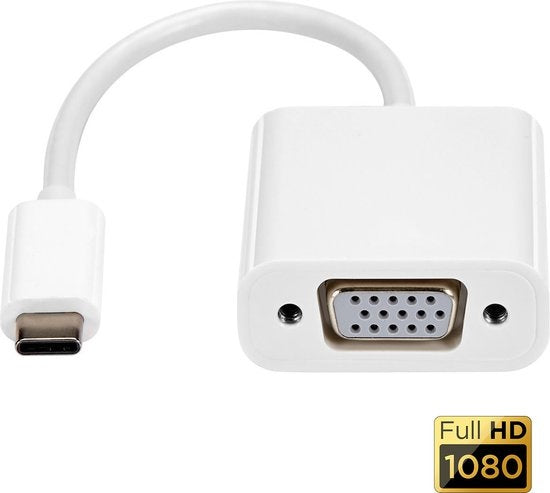 GarpexÂ® USB-C zu VGA Adapter - Full HD 1080p - Stecker zu Buchse - Weiß